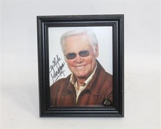 Lot 153 
Country Musician George Jones Autograph and Guitar PIck