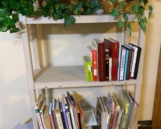 books, artificial plants