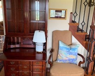 Cherry bookcase/secretary.   The chair has been sold.