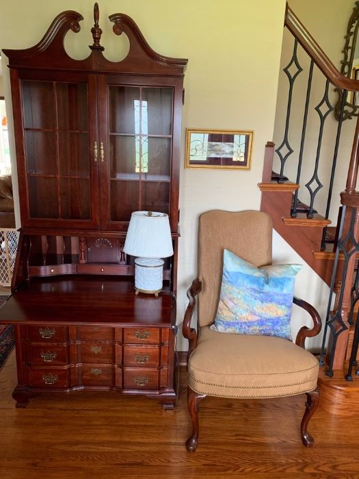 Cherry bookcase/secretary.   The chair has been sold.