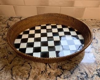 McKenzie-Childs wicker basket.