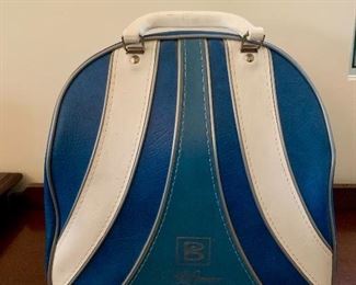 Vintage bowling bag with ball