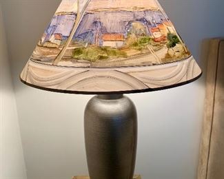 Lovely Painted Lampshade and lamp