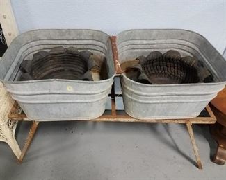 Old Wash Tubs with Stand 