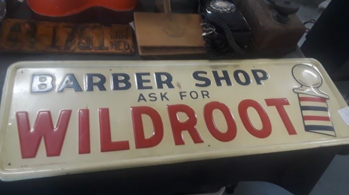 Old Wildroot Barber Shop Sign
