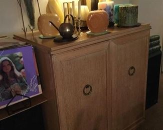 A MCM MAGNAVOX TWO DOOR STEREO CABINET, ORIGINAL INSIDES HAVE BEEN REMOVE, BEAUTIFUL CONDITION