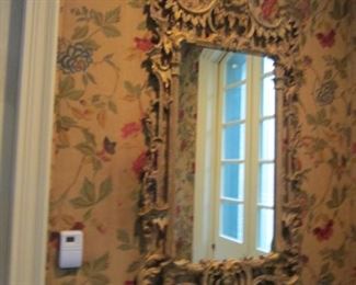 ANTIQUE CARVED GILT GOLD MIRROR