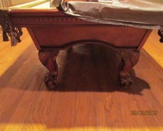 POOL TABLE W/ BALL & CLAW FEET