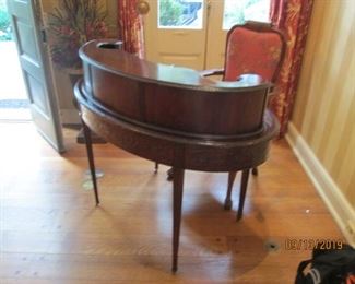 ANTIQUE CARVED MAHOGANY ADAMS STYLE DESK