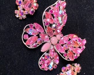 018 Butterfly Brooch Clip Earrings