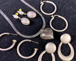 023 Sterling Necklace, Pendant Earrings