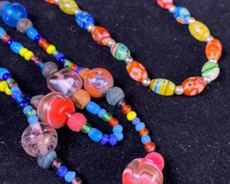 026 Glass Bead Necklaces Earrings