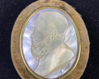 029 Antique Carved Mother of Pearl Frame