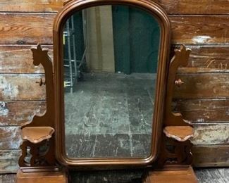 117jb Antique Dresser Top Mirror With Drawers