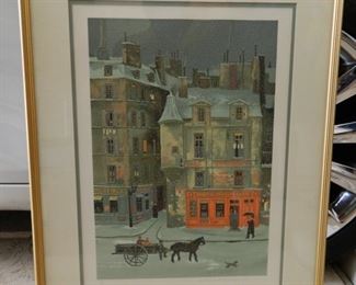 Michel Delacroix Hand Signed "La Tourelle" 1984 Lithograph Framed. Originally priced at $799. Edition 135/150