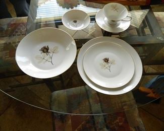 Shadow Rose design by Rosenthal-Continental. Place settings and serving pieces.  1953-1989 - this pattern has been discontinued