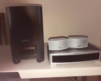 Bose sound system with DVR. Includes DVR, speakers, subwoofer, and all the cables