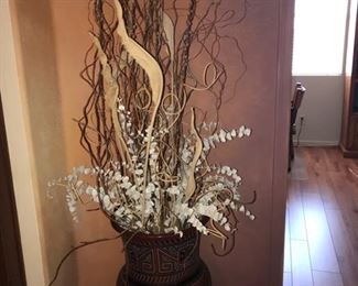 Indoor plant arrangement with beautiful vase