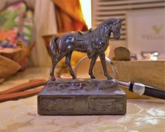 Vintage metal horse trophy