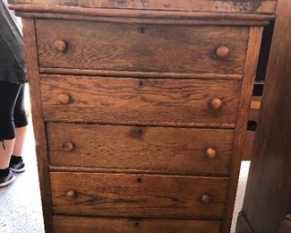 Oak Chest w/ Mirror