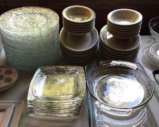Glassware, Ironstone Soup and Sandwich Sets