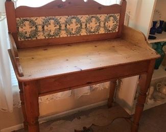 English antique tile back washstand.