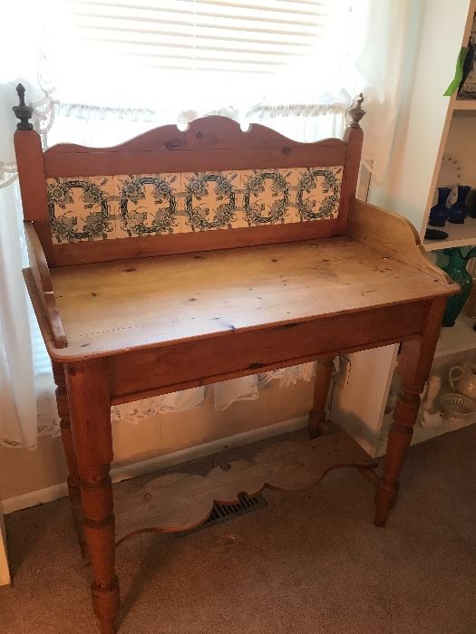 English antique tile back washstand.