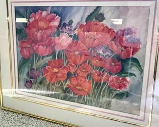 Framed floral prints