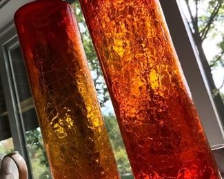Orange Crackle Glass 