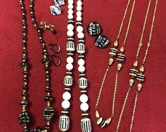 Necklaces, earrings