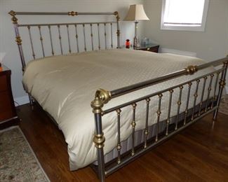 Charles Rogers brass & stainless king size bed
