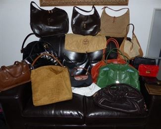 Handbags including  vintage  Hermes Trim bag, Prada, Cole Haan, Longchamp & more