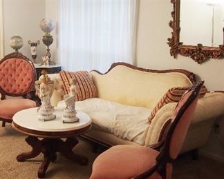 Pretty Victorian Furniture--Sofa, Tables, Chairs and more
