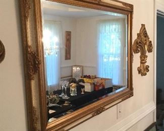 Large decorative mirror and 2 of 2 wall art piece
