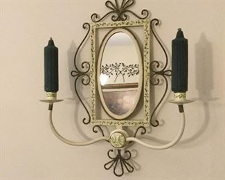 Metal decorative wall art with mirror and candles (2 of 2)