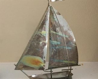 Small metal sailboat (decor piece)