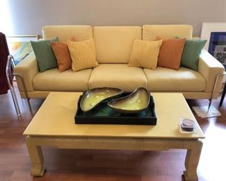 Beautiful yellow chrome Sofa