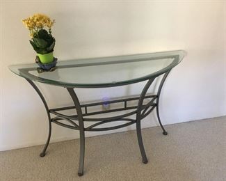 Crescent Glass Entry Table