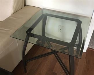 1 of 2 Metal / Glass End Tables