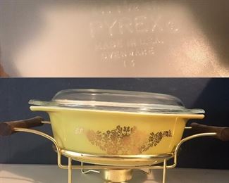 Pyrex Vintage Covered Casserole w/Chaffing Stand