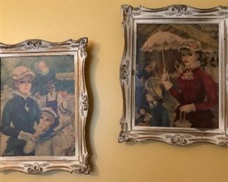 Vintage pair framed art