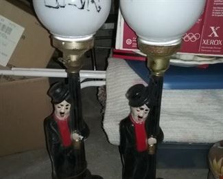 Vintage Charlie Chaplin Drunk Bar Lamps