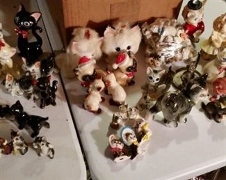 Lots of cat figurines