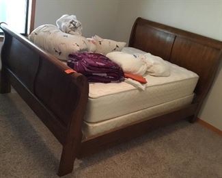Queen size oak bed with or without full size mattress