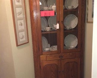 Beautiful corner cabinet with Lenox China