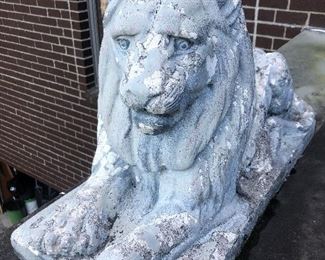 Large Cement Lion Guarding Home (we have 2)