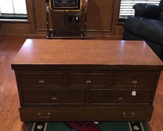 Cedar chest, quilt rack