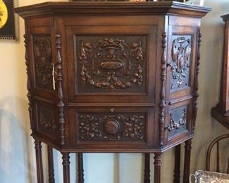 Carved English Cabinet 
