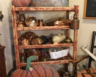Antique Shoe Rack, Copper