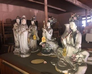 Porcelain Asian statue figurines
